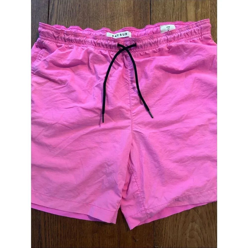 PacSun Neon Pink Drawstring Elastic-Waist Shorts 🩳 3 Pockets tie waist